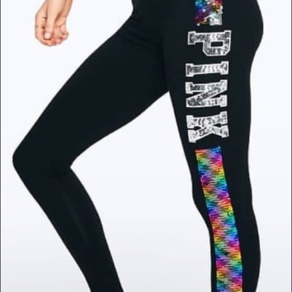 NWT VS PINK RAINBOW FLIP LEGGINGS